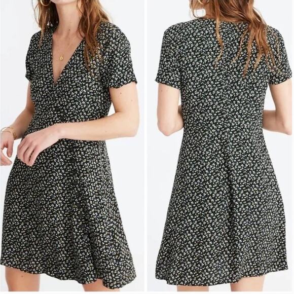 Madewell Women's 4 Button-Wrap Dress Playground Posies Boho Floral Ditsy Print - Picture 1 of 11